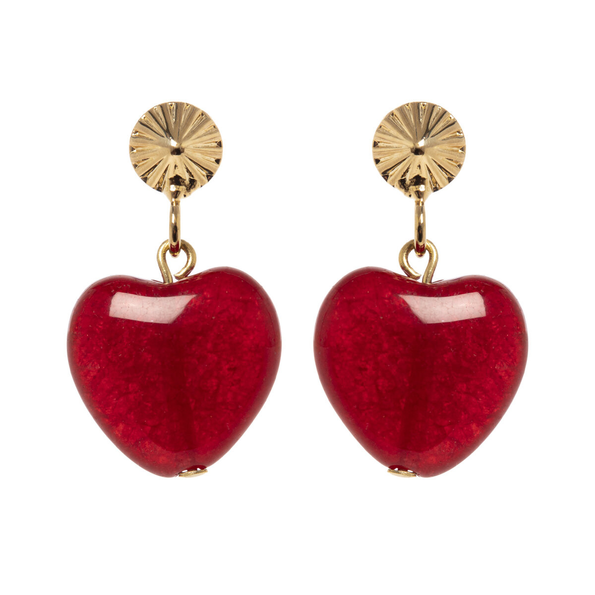 ORECCHINI CON CUORE ROSSO ART.330814T