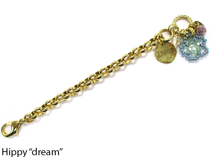 BRACCIALE DREAM CON CATENA E CRISTALLO VETRO AZZURRO