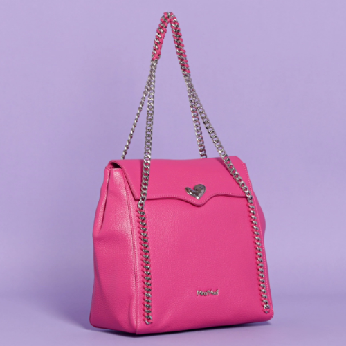 ZAINO/BORSA CON CATENA DOPPIA - Fuxia