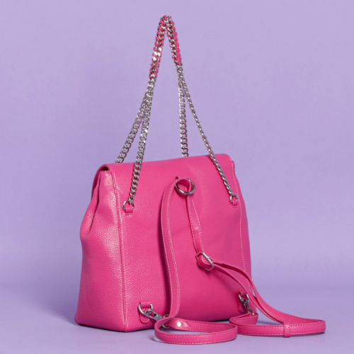 ZAINO/BORSA CON CATENA DOPPIA - Fuxia