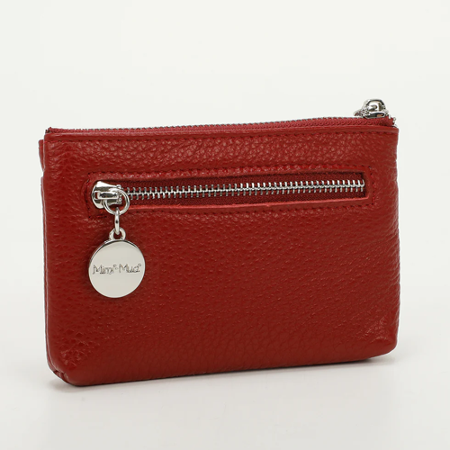 PORTAMONETE MEDIO IN PELLE CON DOPPIA ZIP – BORDEAUX