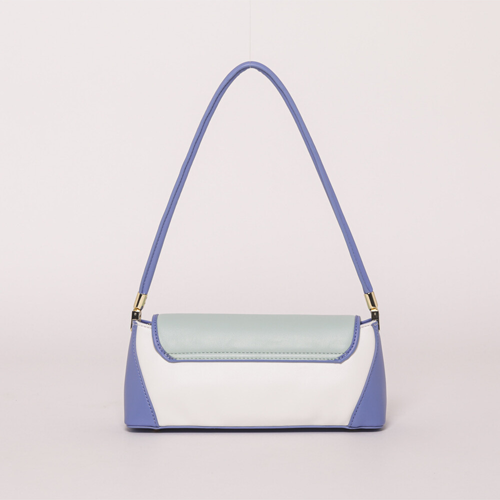 BORSA A SPALLA TRICOLOR VERDE/DENIM