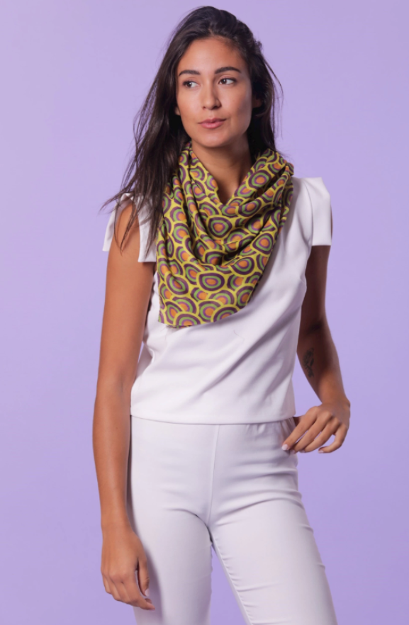 FOULARD FANTASIA ASTRATTA - Arancio/Viola