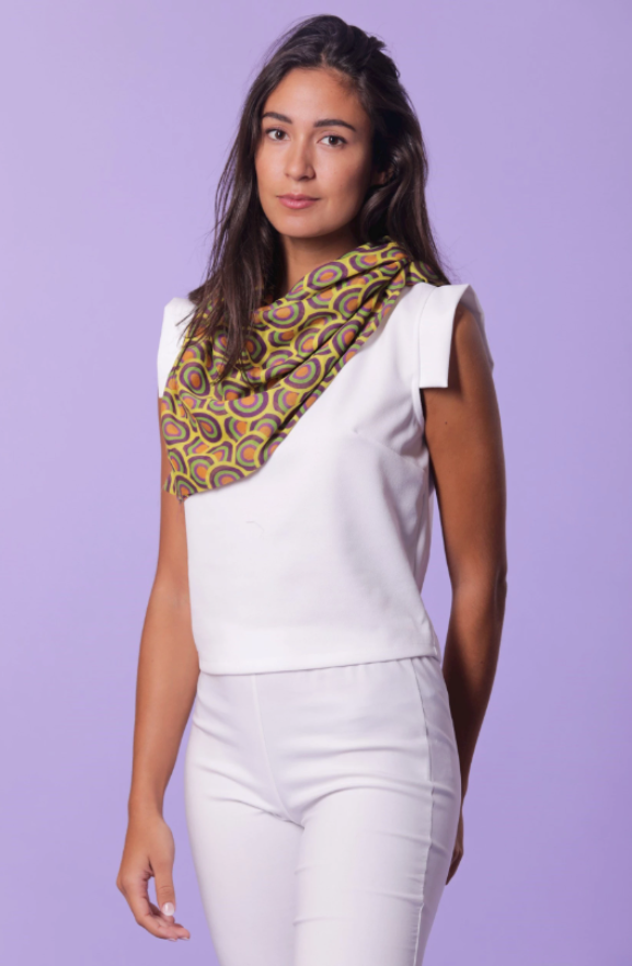FOULARD FANTASIA ASTRATTA - Arancio/Viola