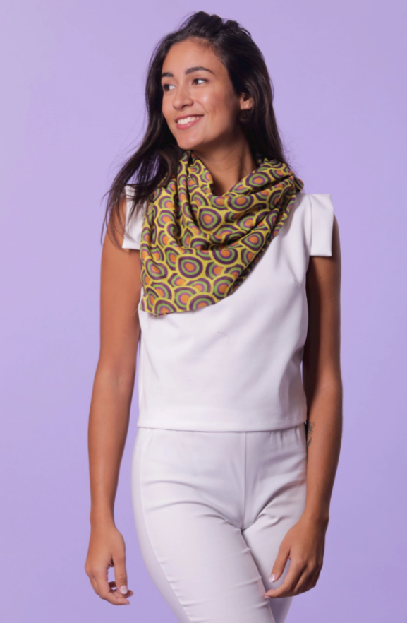 FOULARD FANTASIA ASTRATTA - Arancio/Viola