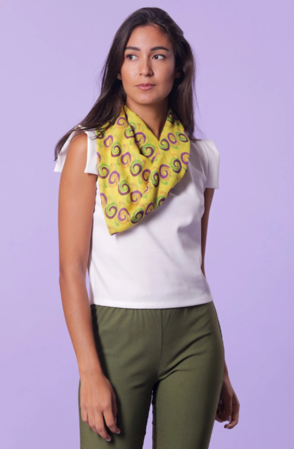 FOULARD FANTASIA SPIRALE - Giallo