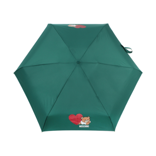 Ombrello Moschino supermini "Teddy Heart" + pendente teddy - verde