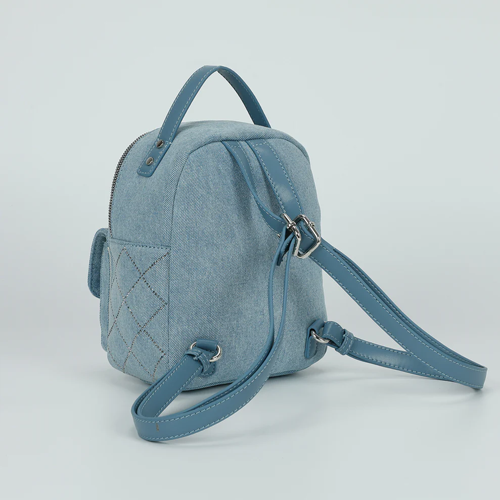 ZAINO IN JEANS CON STRASS BLU MEDIO
