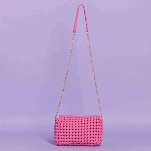 MIM BORSA A TRACOLLA CON DETTAGLIO CUORE FUXIA