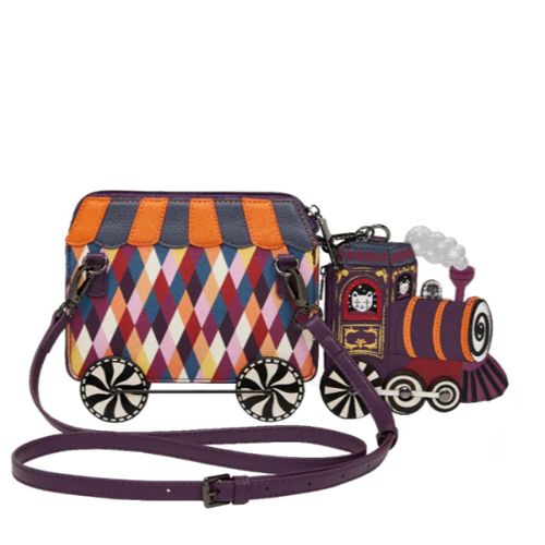 Skelecat's Travelling Ghost Circus Train Charm Bag