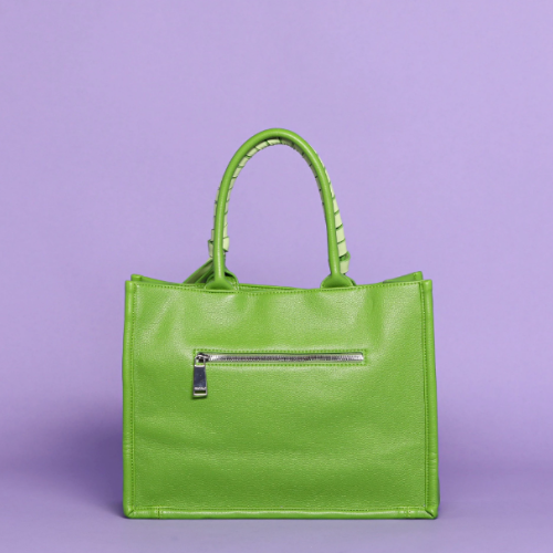 Mimì-Muà BORSA SHOPPER GRANDE IN TESSUTO E FANTASIA ETNICA VIOLA/VERDE 