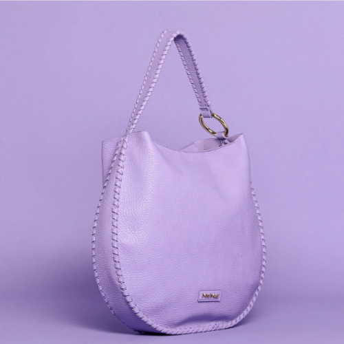 BORSA HOBO CON DETTAGLIO INTRECCIO - Lilla