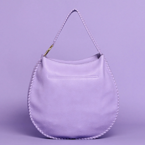 BORSA HOBO CON DETTAGLIO INTRECCIO - Lilla