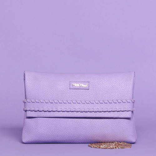 BORSA A MANO CON DETTAGLIO INTRECCIO - Lilla