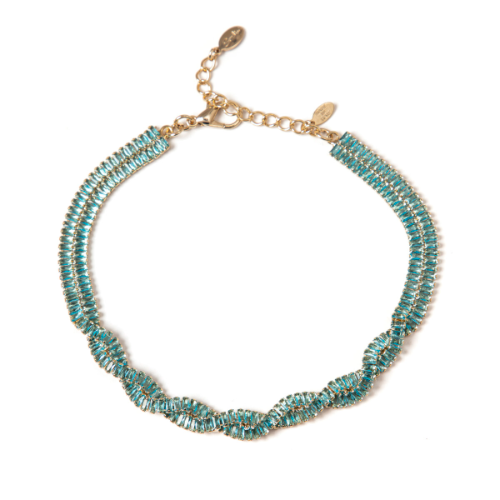 Girocollo Choker A Due Fili Cometa Turchese