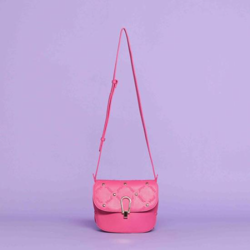 BORSA A TRACOLLA CON TRAMA "MIMI-MUA" Fuxia