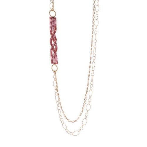 Collana Lunga Cometa Rosa
