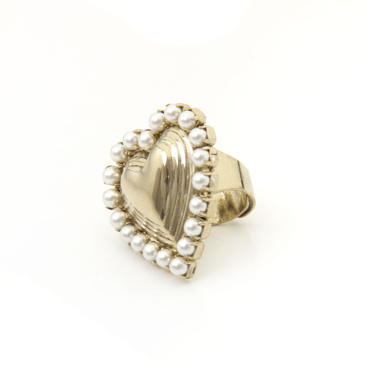 ANELLO REGOLABILE CON CUORE BIANCO ART. 550194A