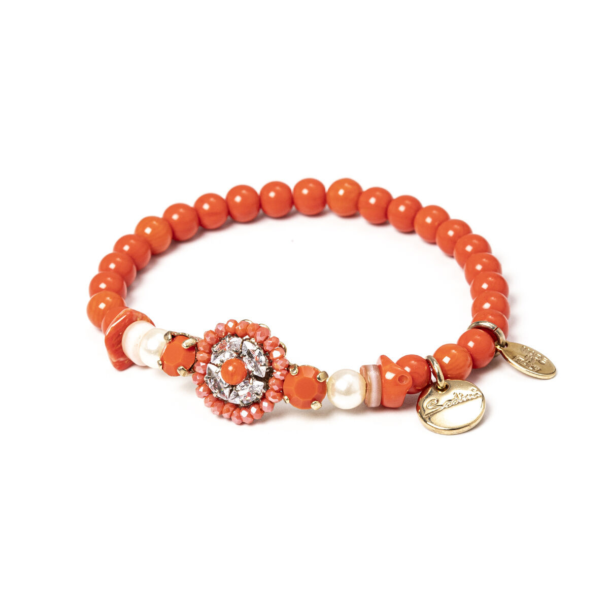 BRACCIALE ELASTICO CON FIORE CORALLO ART.550819Z