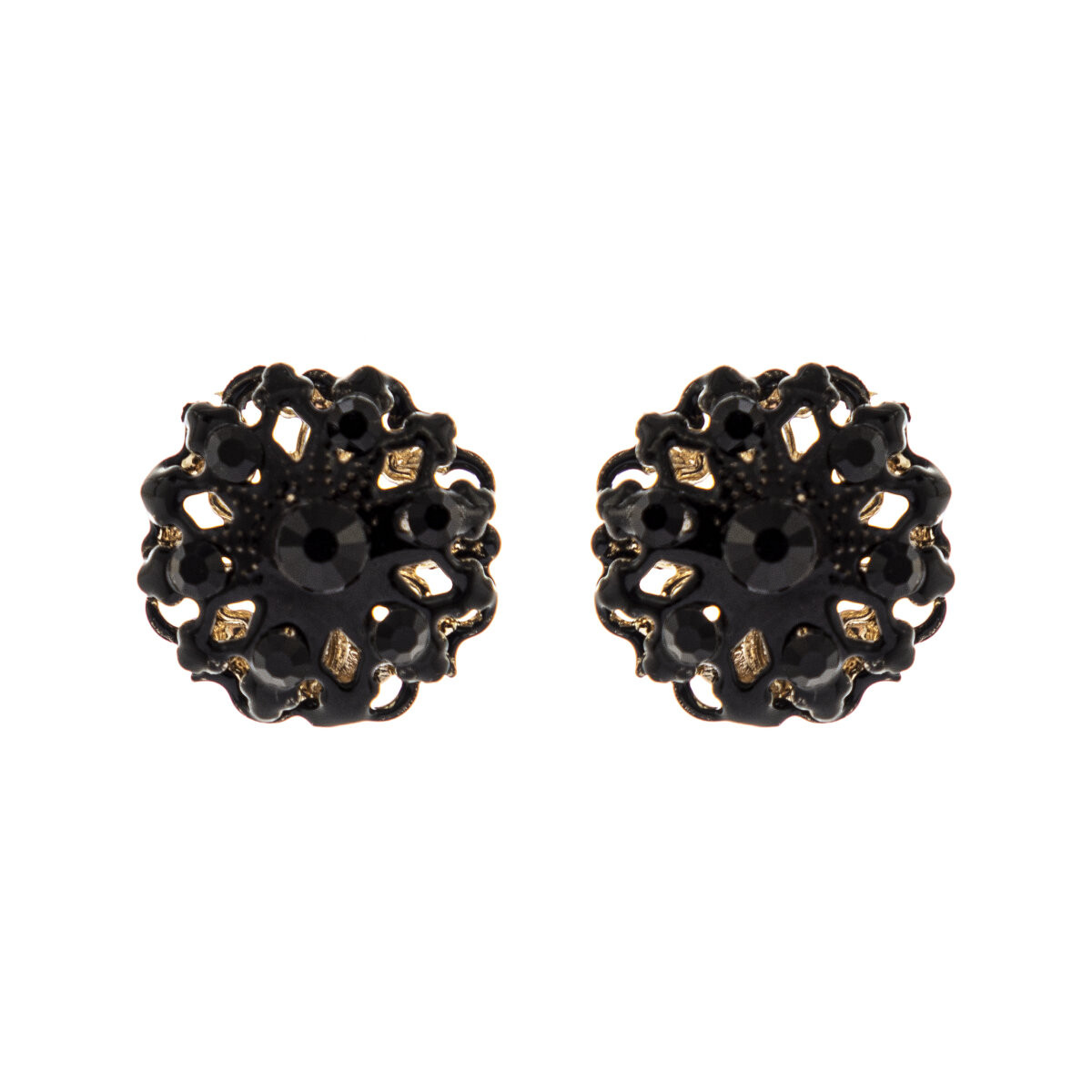 ORECCHINI CON ROSETTA NERO ART.550860P