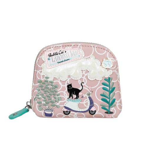 Portamonete Con Clip e Borsa Shopper pieghevole Bubble Cats Laundromat