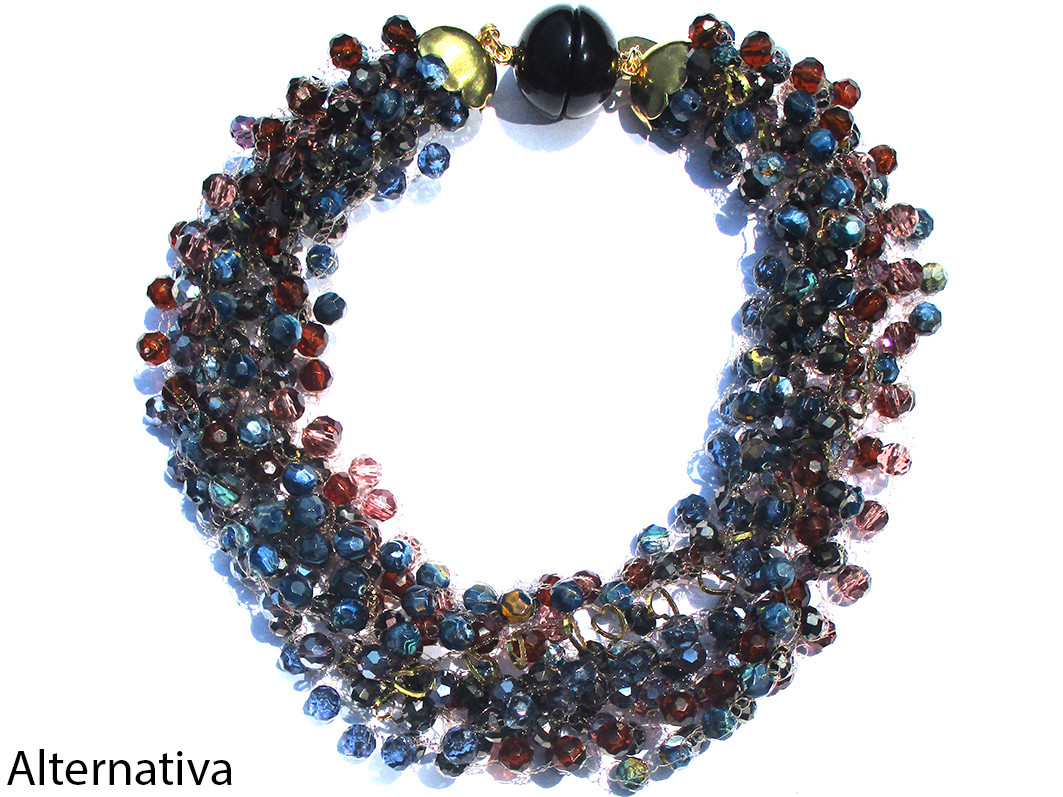 COLLANA GIROCOLLO ALTERNATIVA CRISTALLO RESINA
