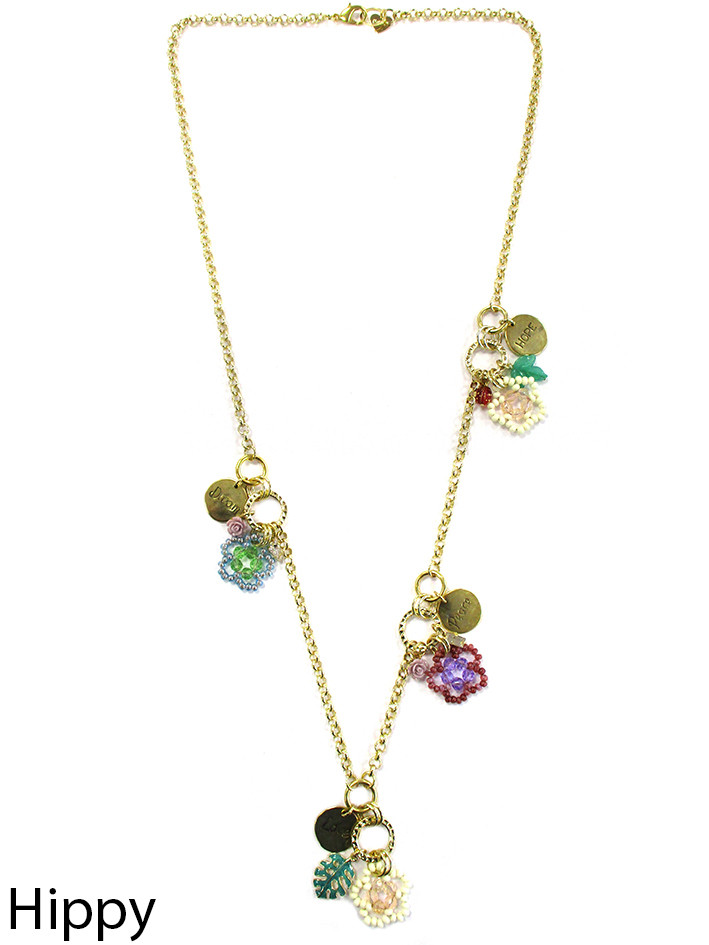 COLLANA LUNGA HIPPY CRISTALLO VETRO MULTICOLOR
