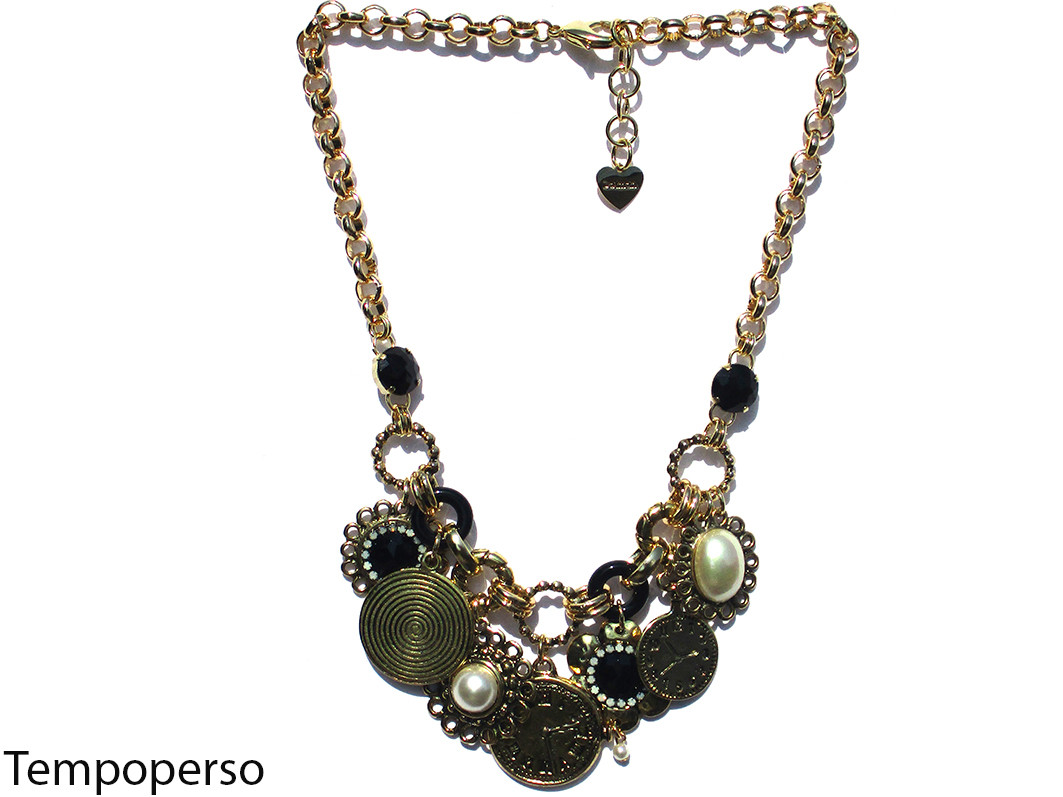 COLLANA TEMPOPERSO GIROCOLLO ORO CON CHARMS ART.74143