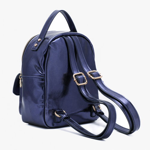 ZAINO PICCOLO EFFETTO LAMINATO BLU