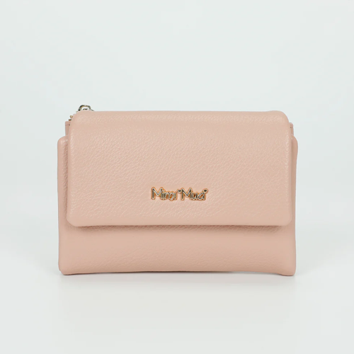 PORTAFOGLIO MEDIO CON PATTA E ZIP ROSA