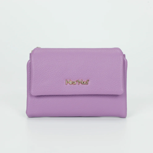 PORTAFOGLIO MEDIO CON PATTA E ZIP VIOLA