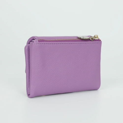 PORTAFOGLIO MEDIO CON PATTA E ZIP VIOLA