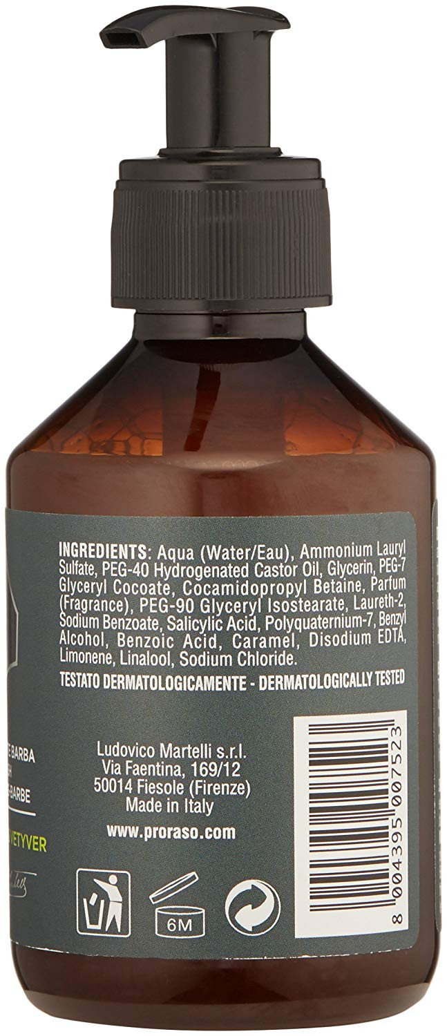 PRORASO DETERGENTE BARBA CYPRESS VETYVER 200ml