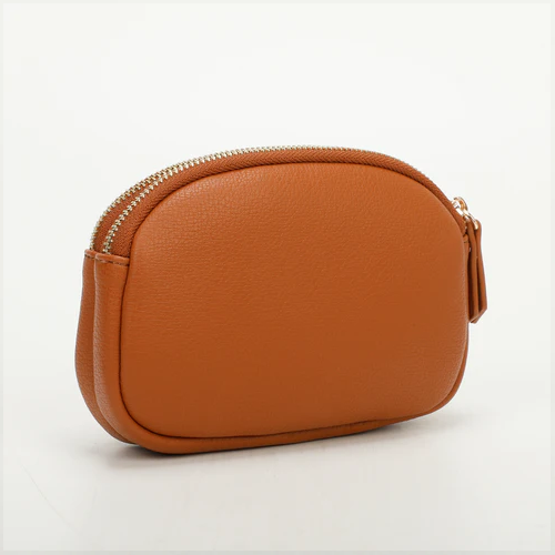 PORTAOGGETTI CON ZIP - CUOIO