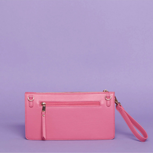 BORSA A MANO CON MACROINTRECCIO Rosa