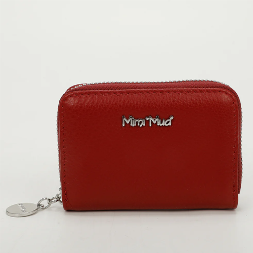 PORTAFOGLIO PICCOLO IN PELLE CON ZIP – BORDEAUX