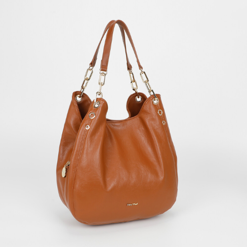 BORSA HOBO CON DETTAGLIO OCCHIELLI CUOIO