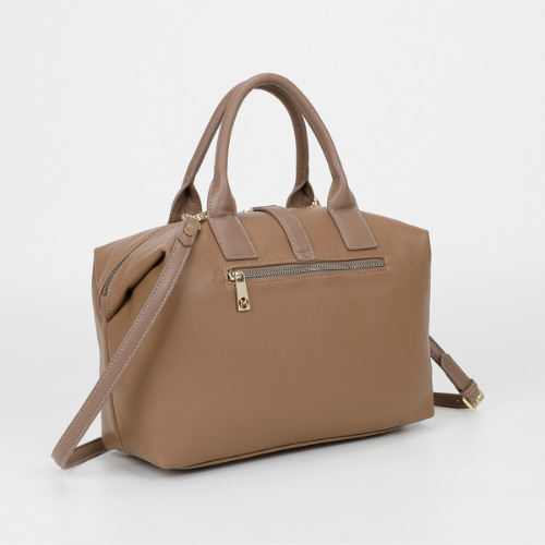 BORSA BAULETTO CON LETTERE MIMI-MUA TAUPE