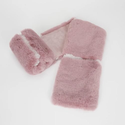 GIROCOLLO EFFETTO PELLICCIA CON STRISCE ALTERNATE ROSA