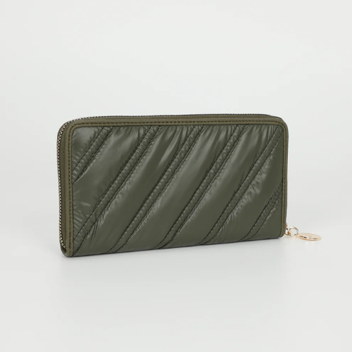 PORTAFOGLIO GRANDE IN PIUMINO VERDE MILITARE