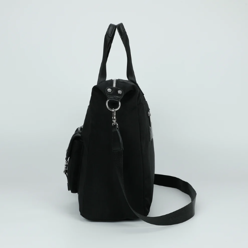 BORSONE IN NYLON CON TASCHE NERO 