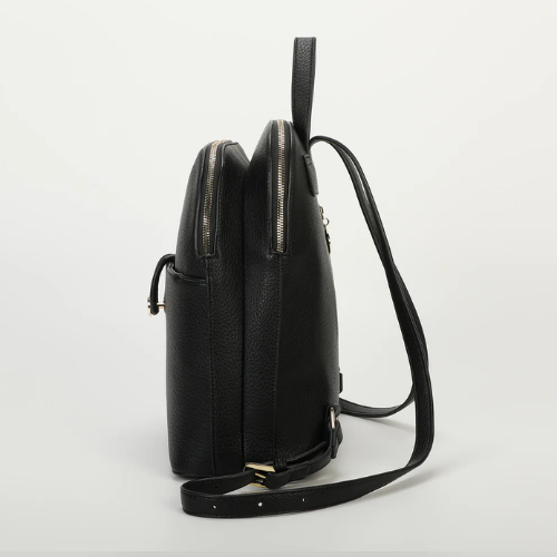 ZAINO CON CHIUSURA A BOTTONE NERO 