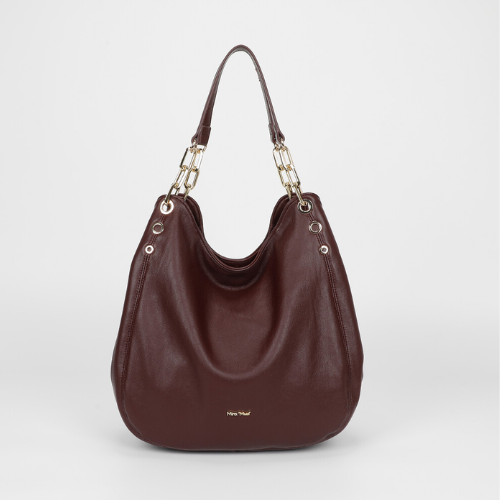 BORSA HOBO CON DETTAGLIO OCCHIELLI MOSTO
