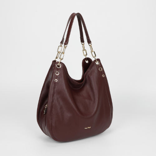 BORSA HOBO CON DETTAGLIO OCCHIELLI MOSTO