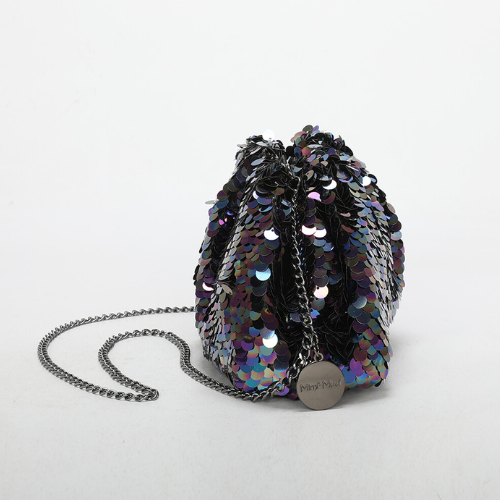 BORSA CLUTCH CON PAILLETTES VIOLA