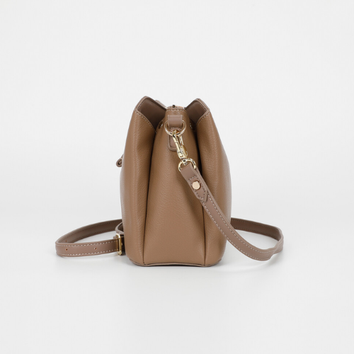 BORSA A TRACOLLA CON LETTERE MIMI-MUA TAUPE