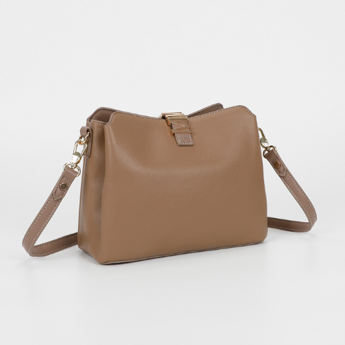 BORSA A TRACOLLA CON LETTERE MIMI-MUA TAUPE