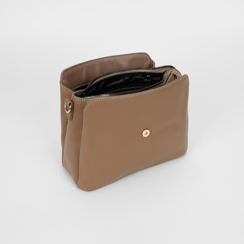 BORSA A TRACOLLA CON LETTERE MIMI-MUA TAUPE