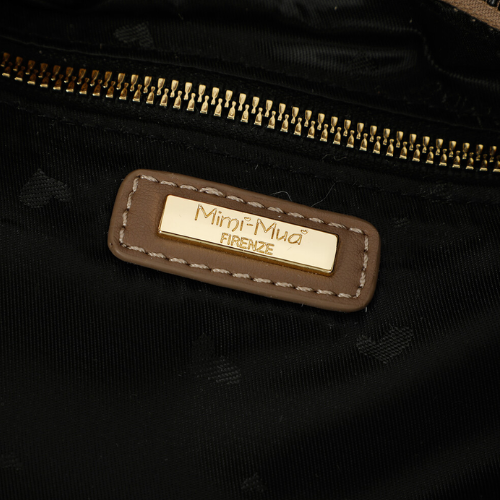 BORSA A TRACOLLA CON LETTERE MIMI-MUA TAUPE
