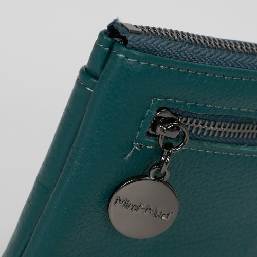 PORTAMONETE IN PELLE CON ZIP BLU OTTANIO